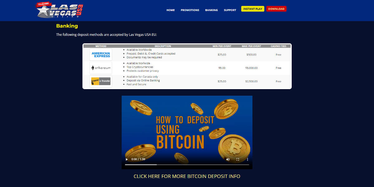 Las Vegas USA Casino Screenshots - Banking