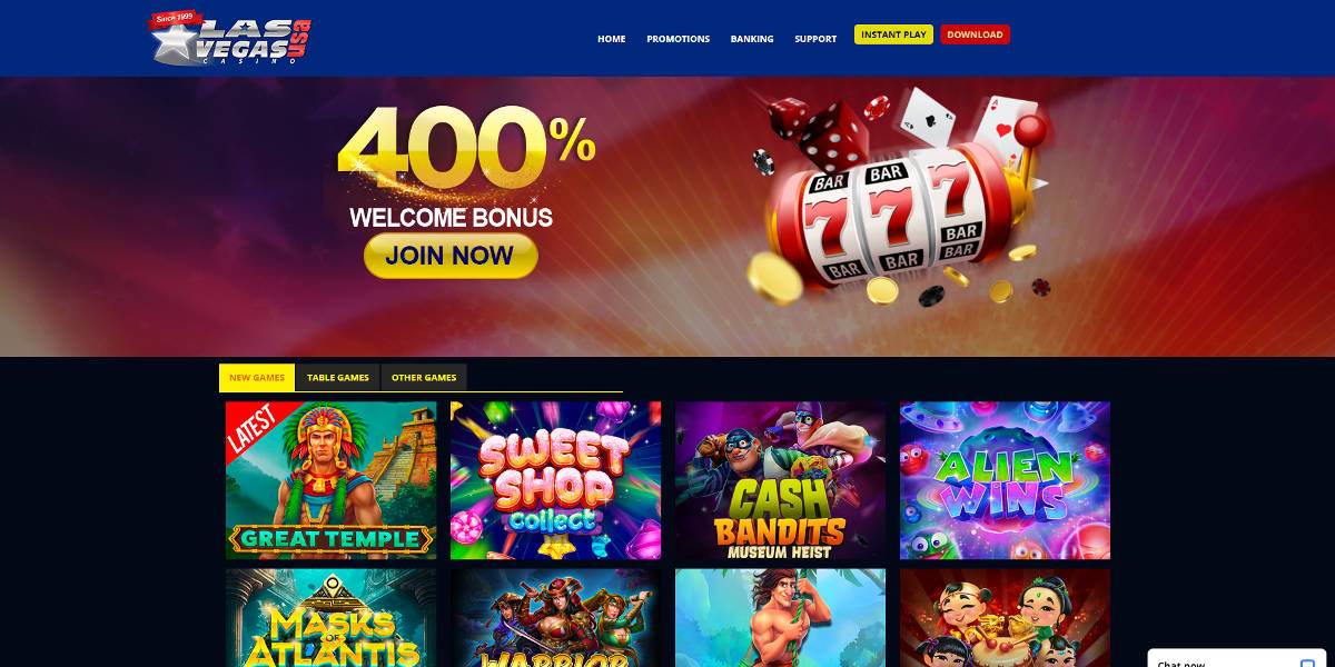 Las Vegas USA Casino Screenshots - Front Page