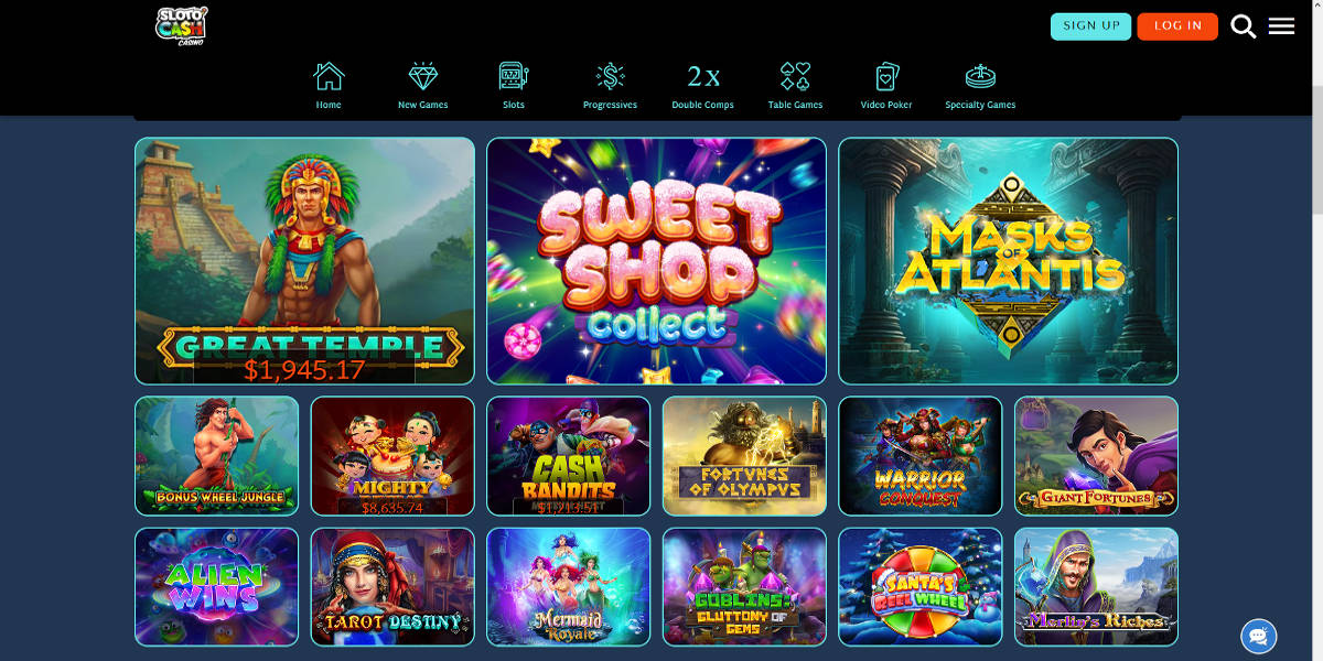 Sloto'Cash Screenshots - Homepage