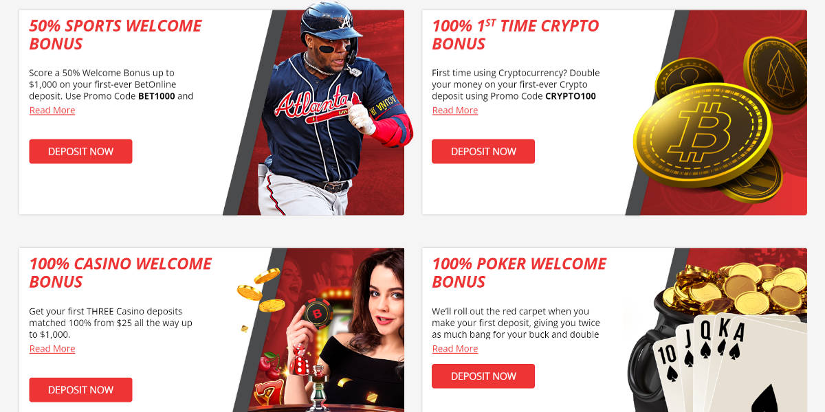 BetOnline Screenshot: Promos