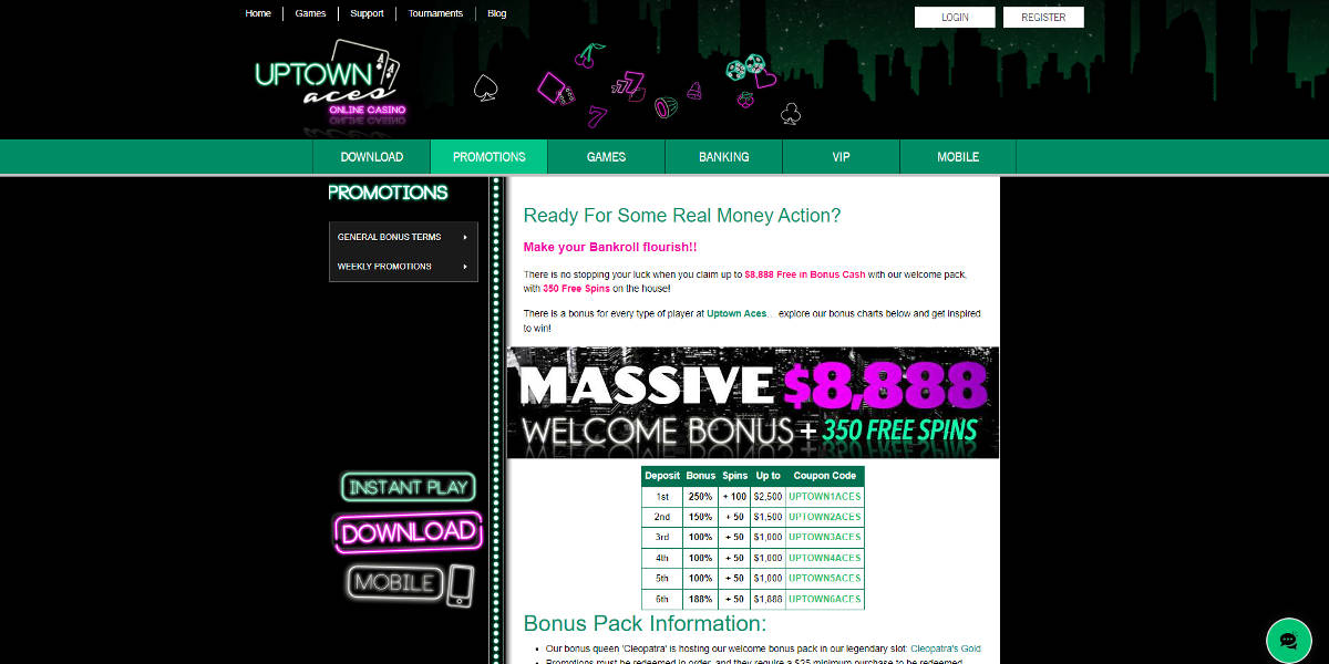 Uptown Aces Screenshots - Promotions