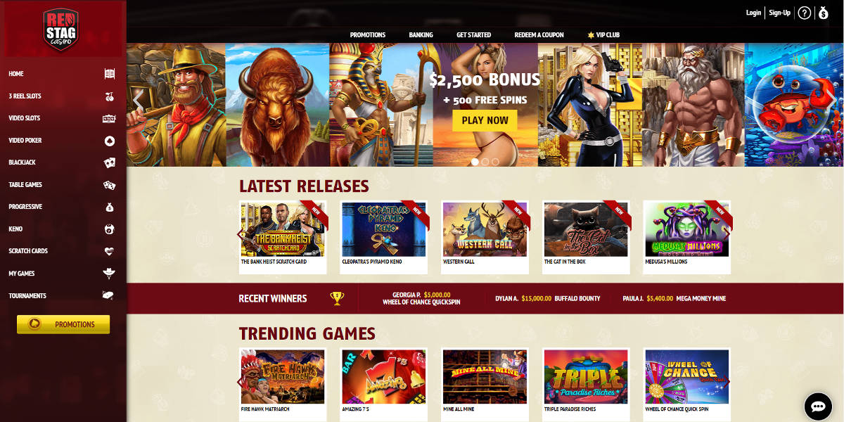 Red Stag Casino Screenshots - Homepage
