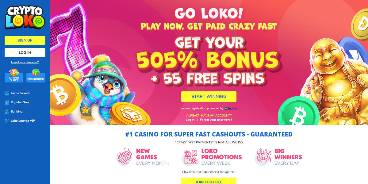 Crypto Loko Screenshots - Homepage