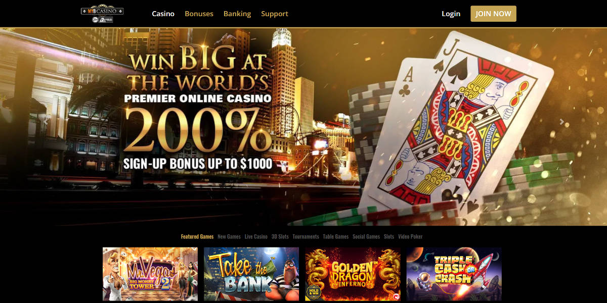 MYC Casino Screenshots - Landing Page