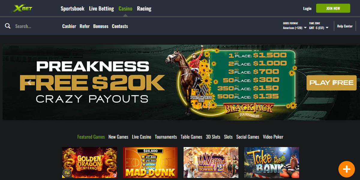 XBet Screenshots: Homepage