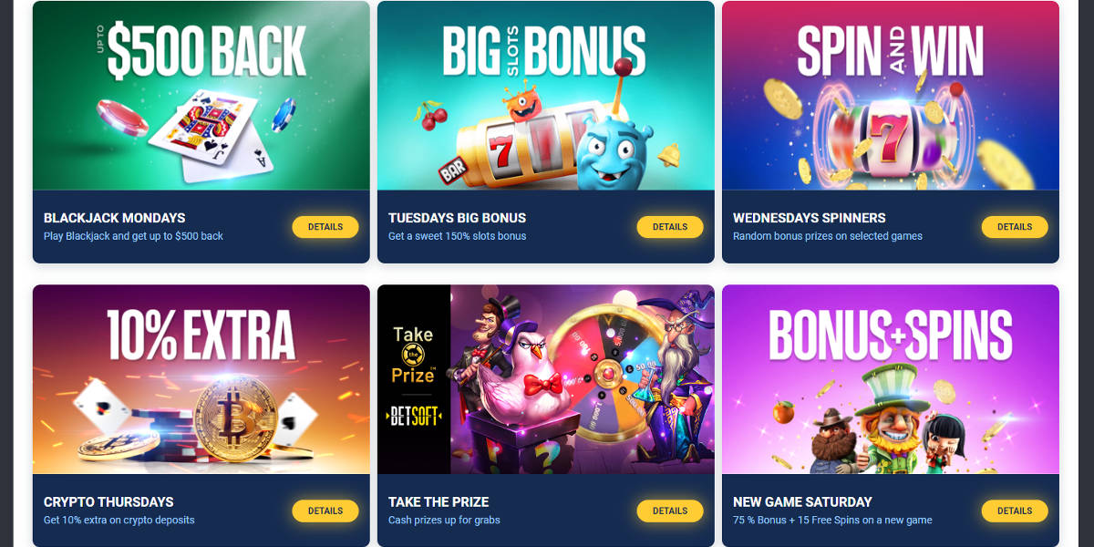 BetUS Casino Promotions Screenshot