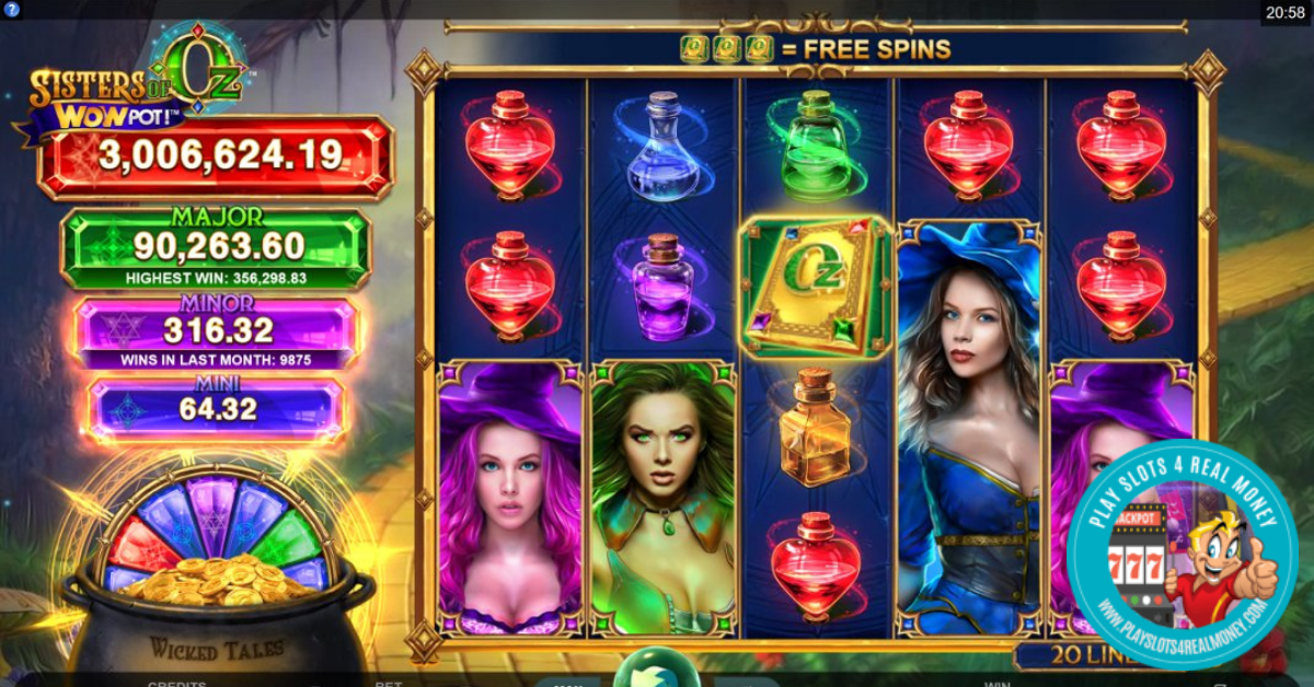 Sisters of Oz WowPot SLOTS REVIEWS MICROGAMING