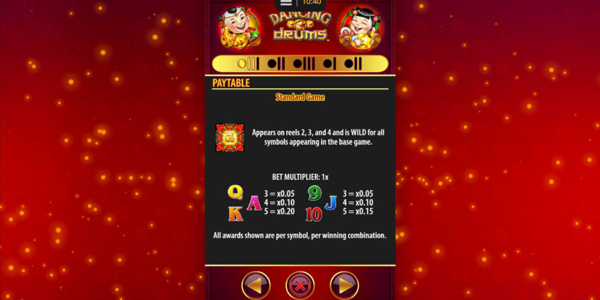 Dancing Drum Slots Screenshots - Paytable 2