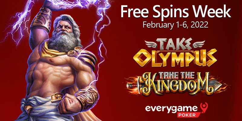 EveryGame Poker Starts A Fresh Free Spins Week With Take Olympus and Take the Kingdom