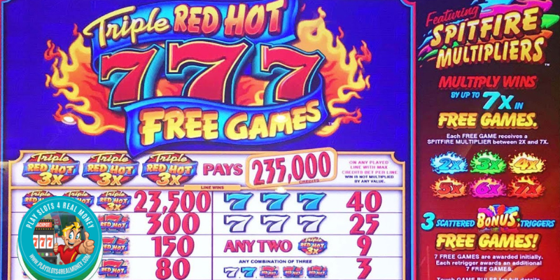 Triple Red Hot Sevens Slot Machine