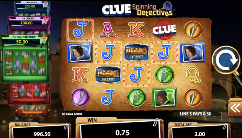 ClueDo Spinning Detectives Slot Machine Review By WMS
