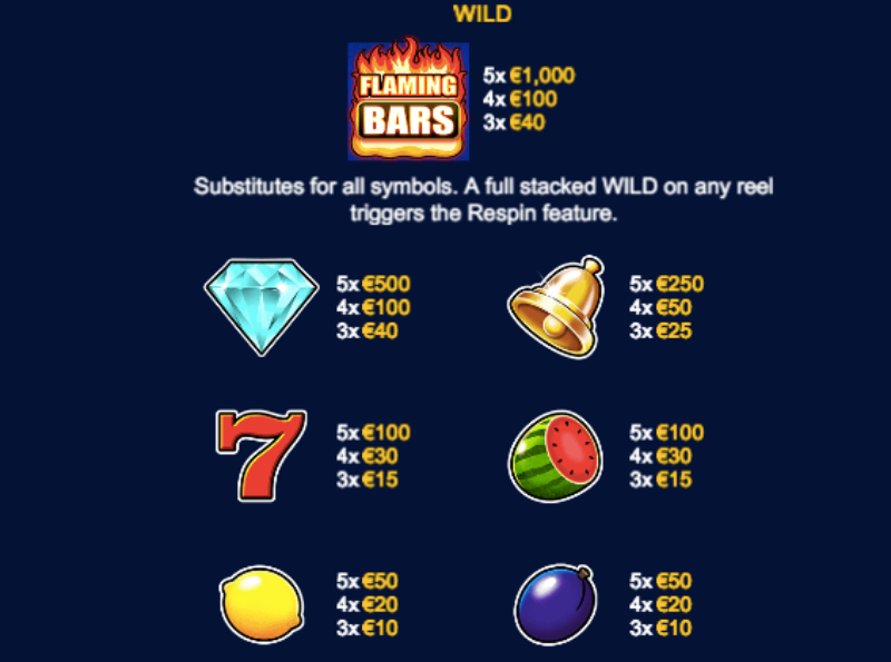 Flaming Bars Slot Machine