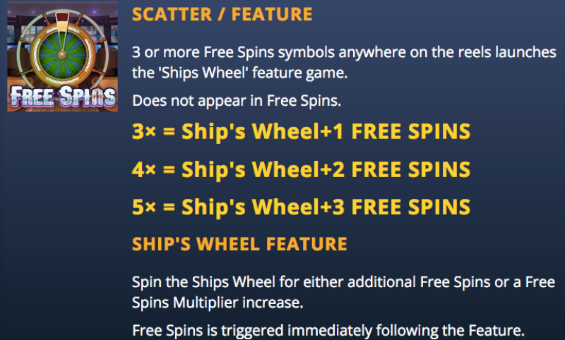 The Boat Wheel Scatter Symbol Leads To Free Spins