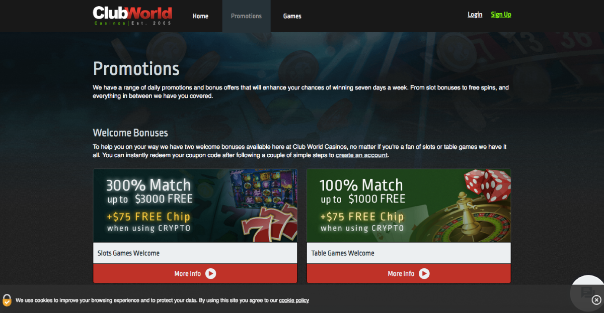 Club World Casino Review & No Deposit Bonus Codes