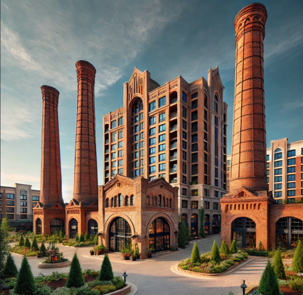 picture of The iconic brick stacks at the hotel entrance