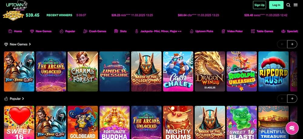 Uptown Aces casino screenshot