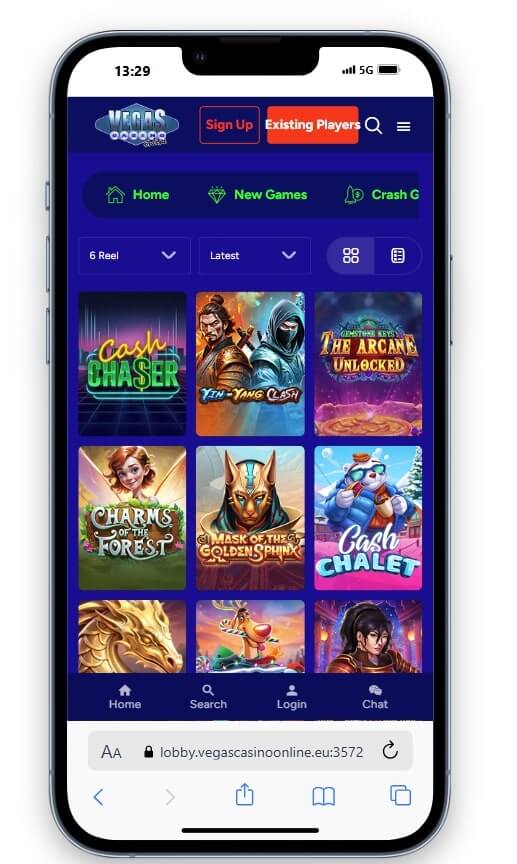 Vegas Online Casino on a smartphone